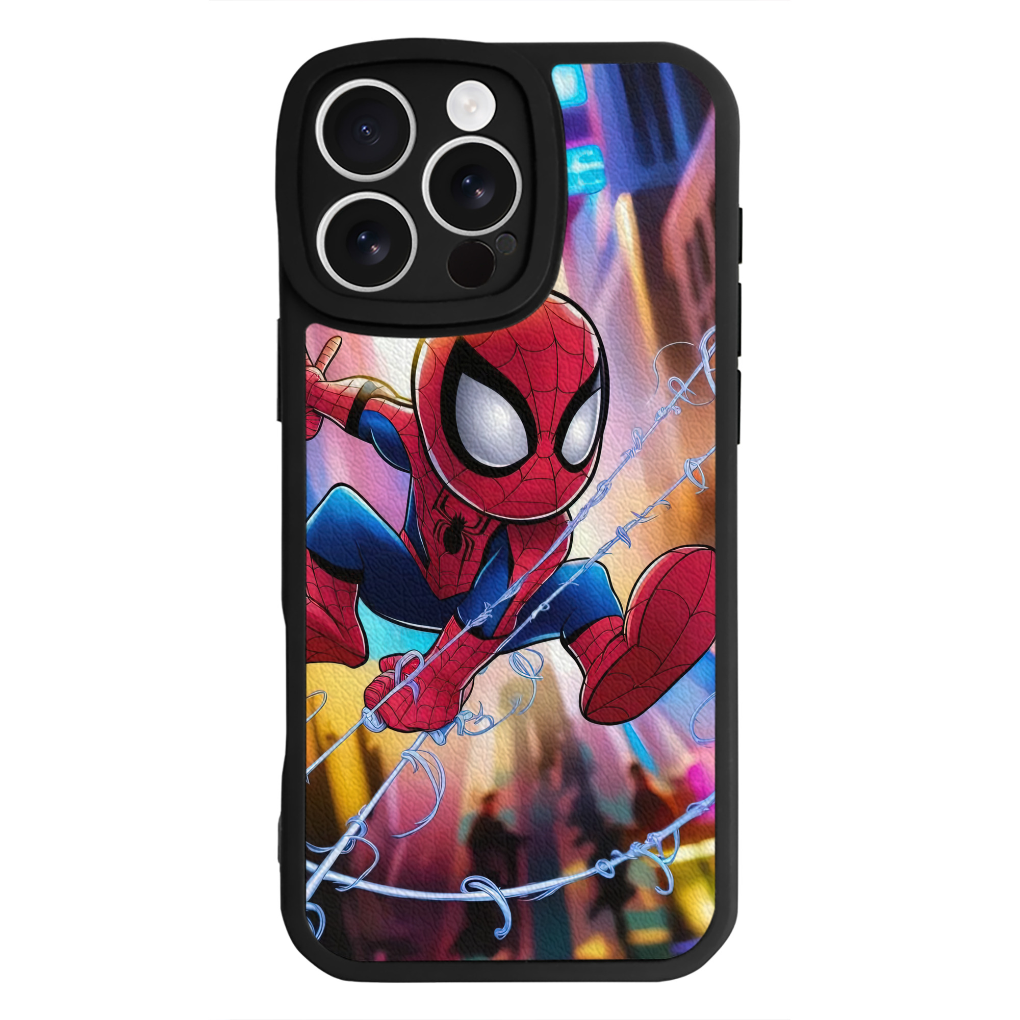 Spider Man スパイダーマン 【iPhone 16シリーズ対応】シリコンスマホケース（レザー調） 材質：シリコン